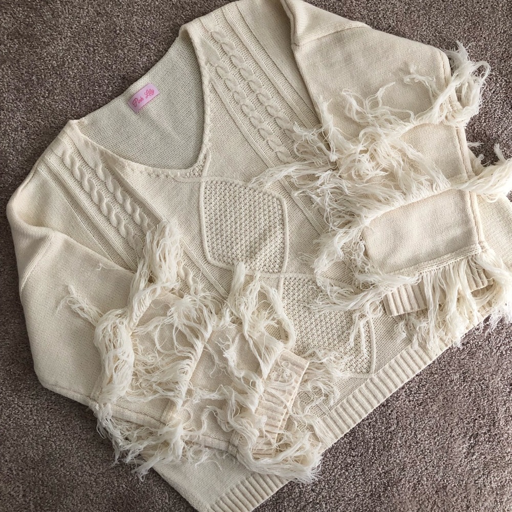 By the Firelight Ivory Fringe Sweater